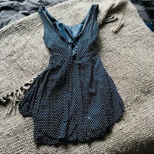 STUNNING Navy Polka Dot Dress